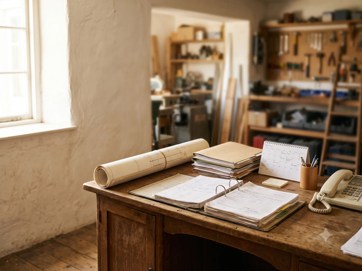 Büro eines Handwerksbetriebs
